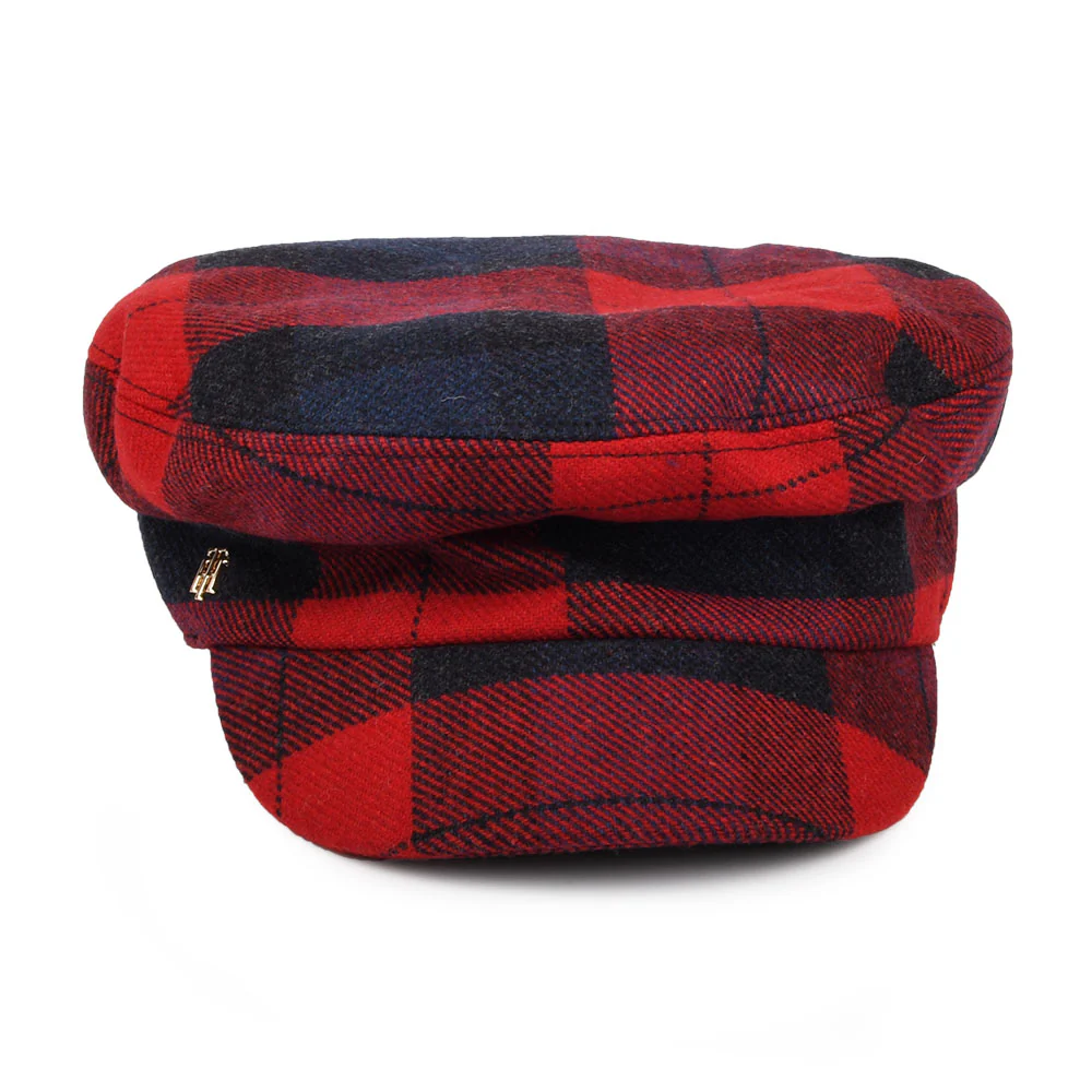 Tommy Hilfiger Schiffermütze Kariert aus Wolle - Rot-Marineblau - Image 2