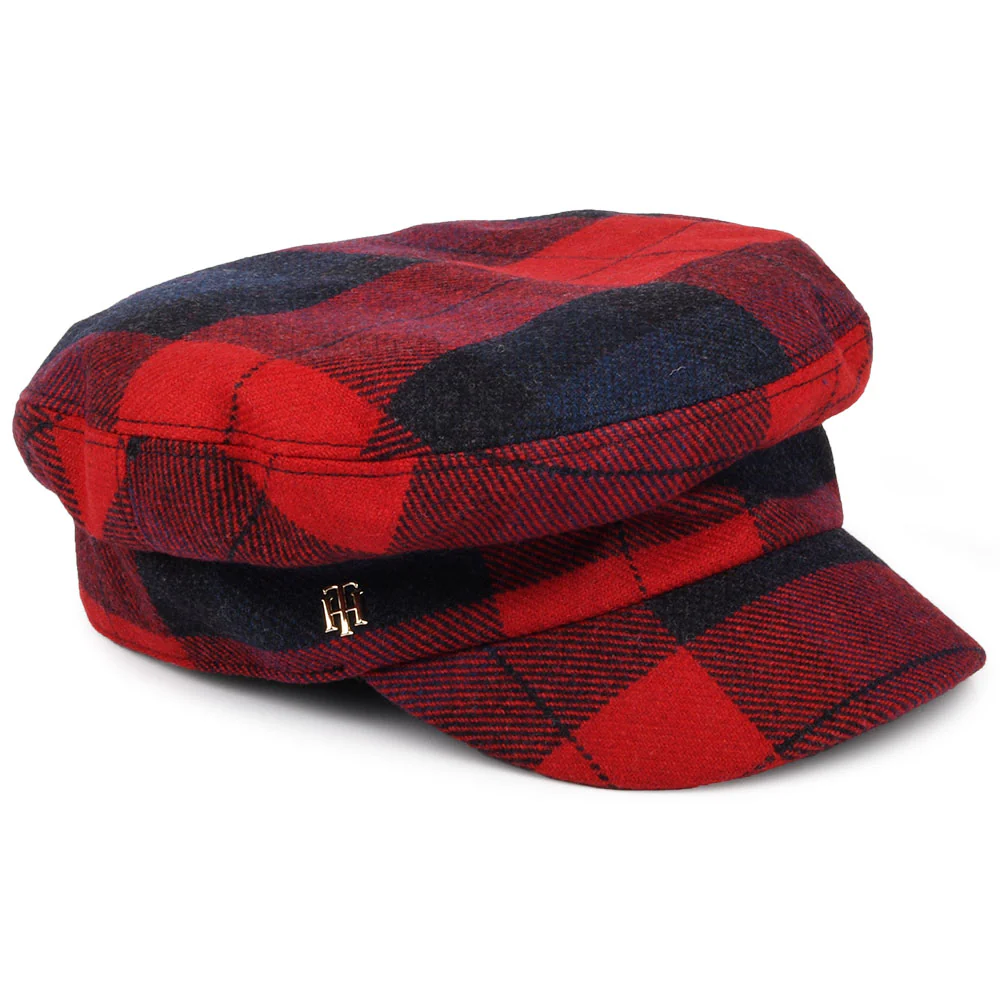 Tommy Hilfiger Schiffermütze Kariert aus Wolle - Rot-Marineblau - Image 3