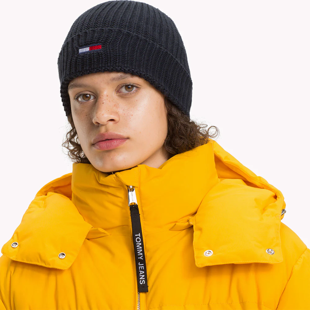 Tommy Hilfiger TJM Basic Rib Gerippte Beanie Mütze - Marineblau - Image 3