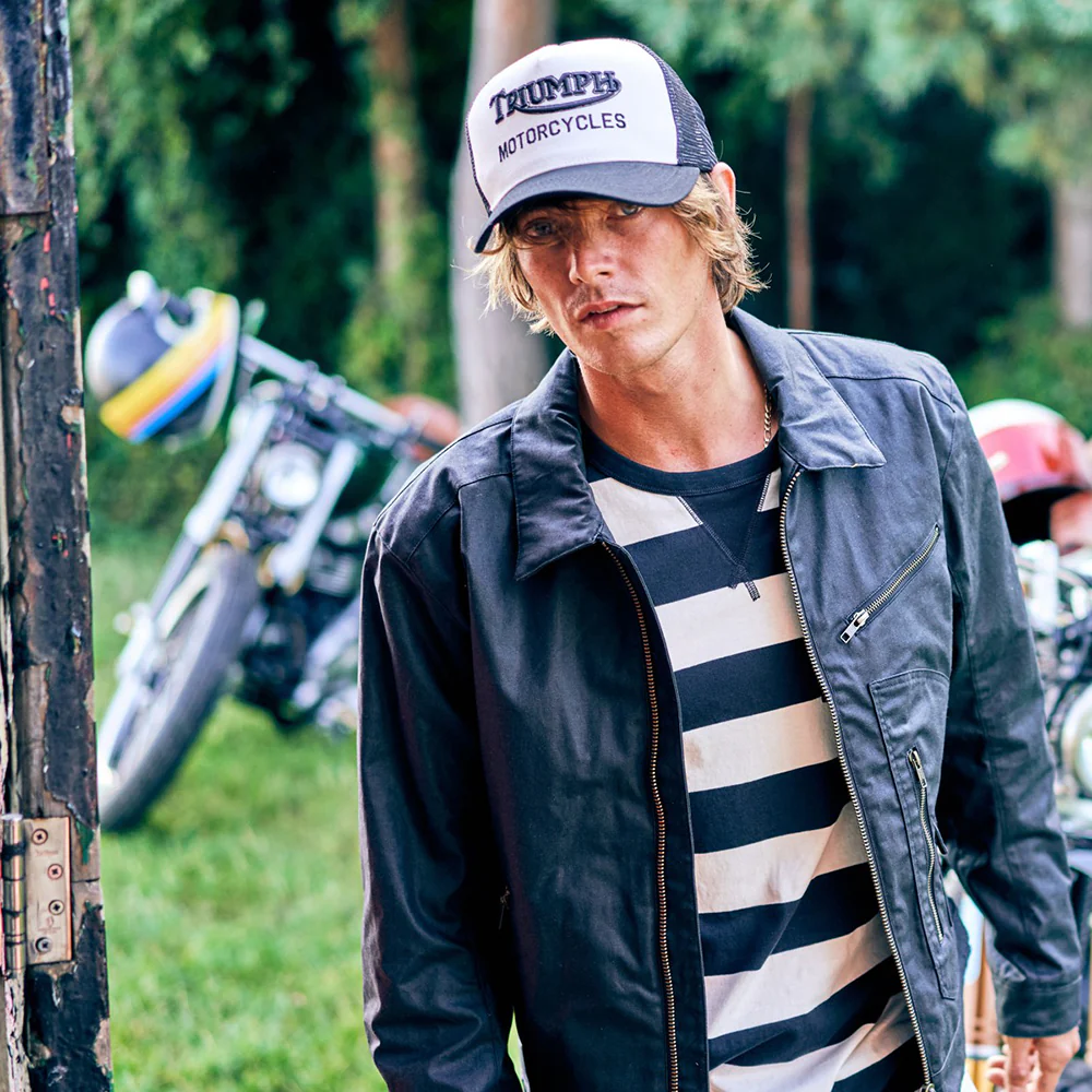 Triumph Motorcycles Oil Trucker Cap - Schwarz-Knochen - Image 4