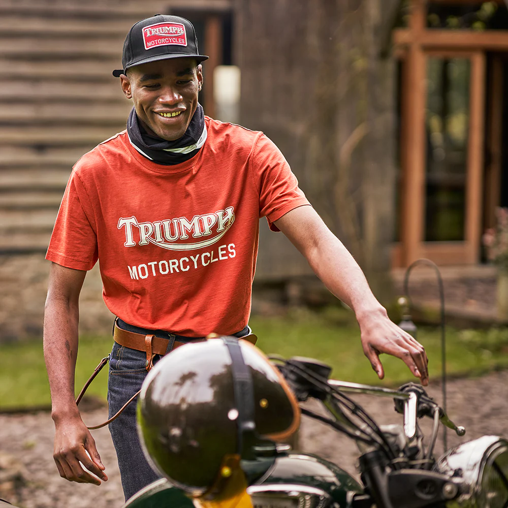 Triumph Motorcycles Straggler mit flachem Visier Baseball Cap aus Baumwolle - Schwarz - Image 4