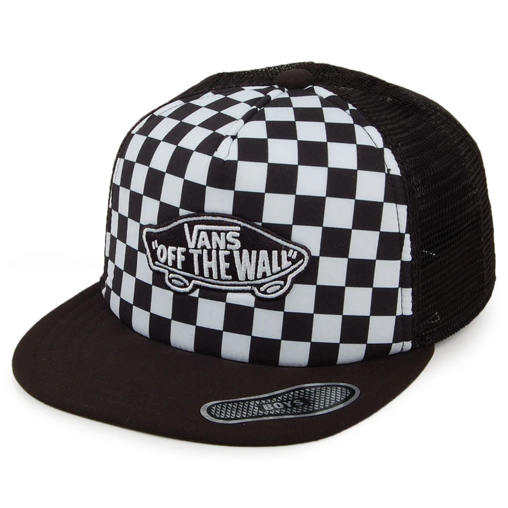 Vans Kinder Schachbrett Trucker Cap Classic Patch - Schwarz-Weiß