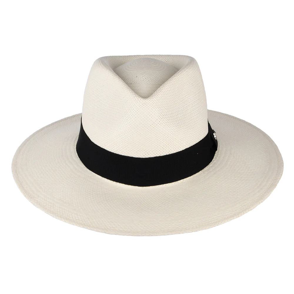 Whiteley Aintree Panama Fedora Hut - Perlweiß - Image 3