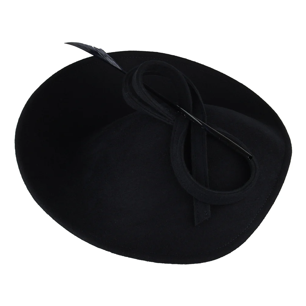 Whiteley Athena Disc Fascinator aus Wolle - Marineblau - Image 2