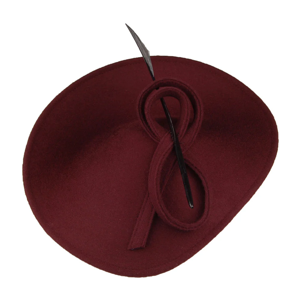 Whiteley Athena Disc Fascinator aus Wolle - Maulbeere - Image 2