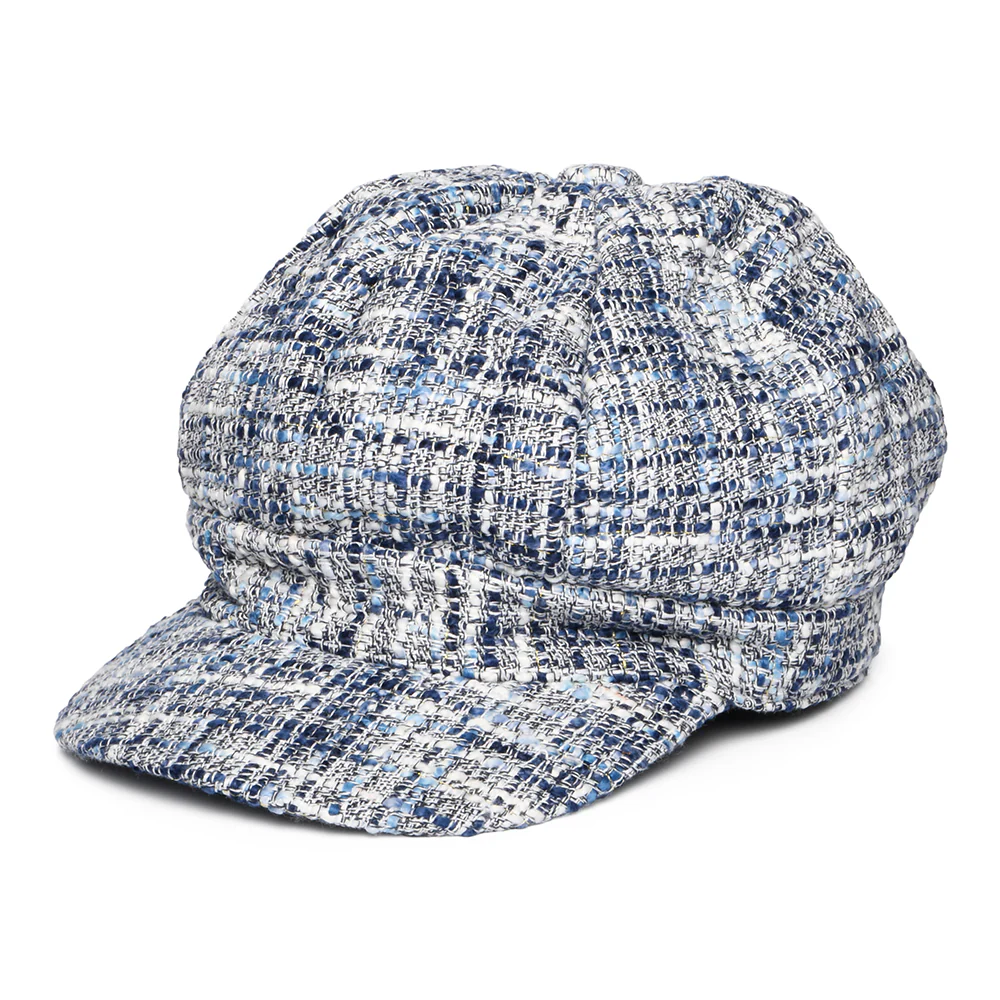 Whiteley Bakerboy Ballonmütze Tweed - Blau