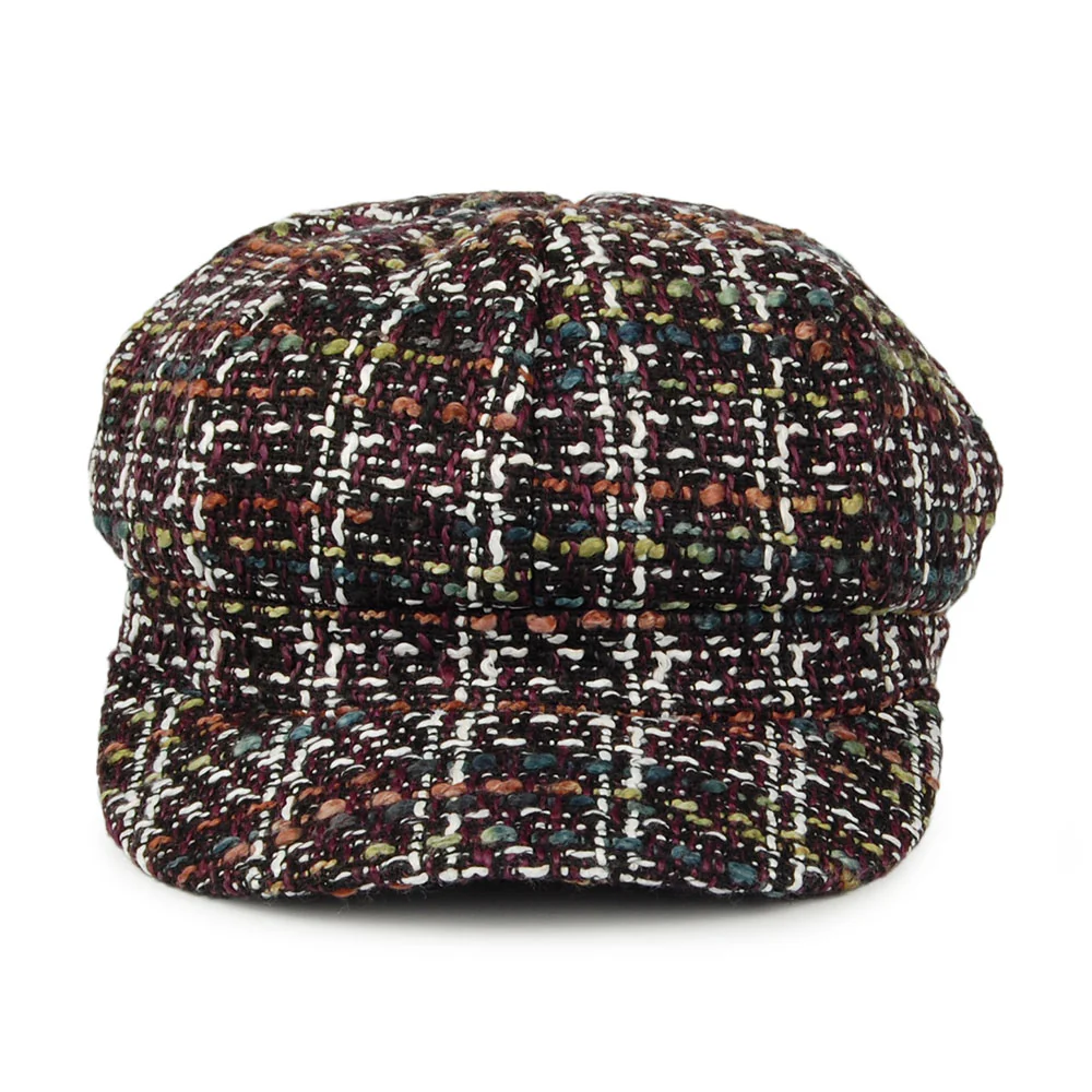 Whiteley Bakerboy Ballonmütze Tweed - Lila-Mix - Image 2