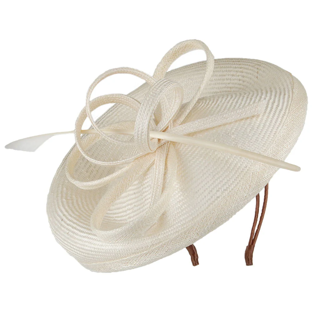 Whiteley Bella Disc Fascinator aus Stroh - Elfenbein - Image 2