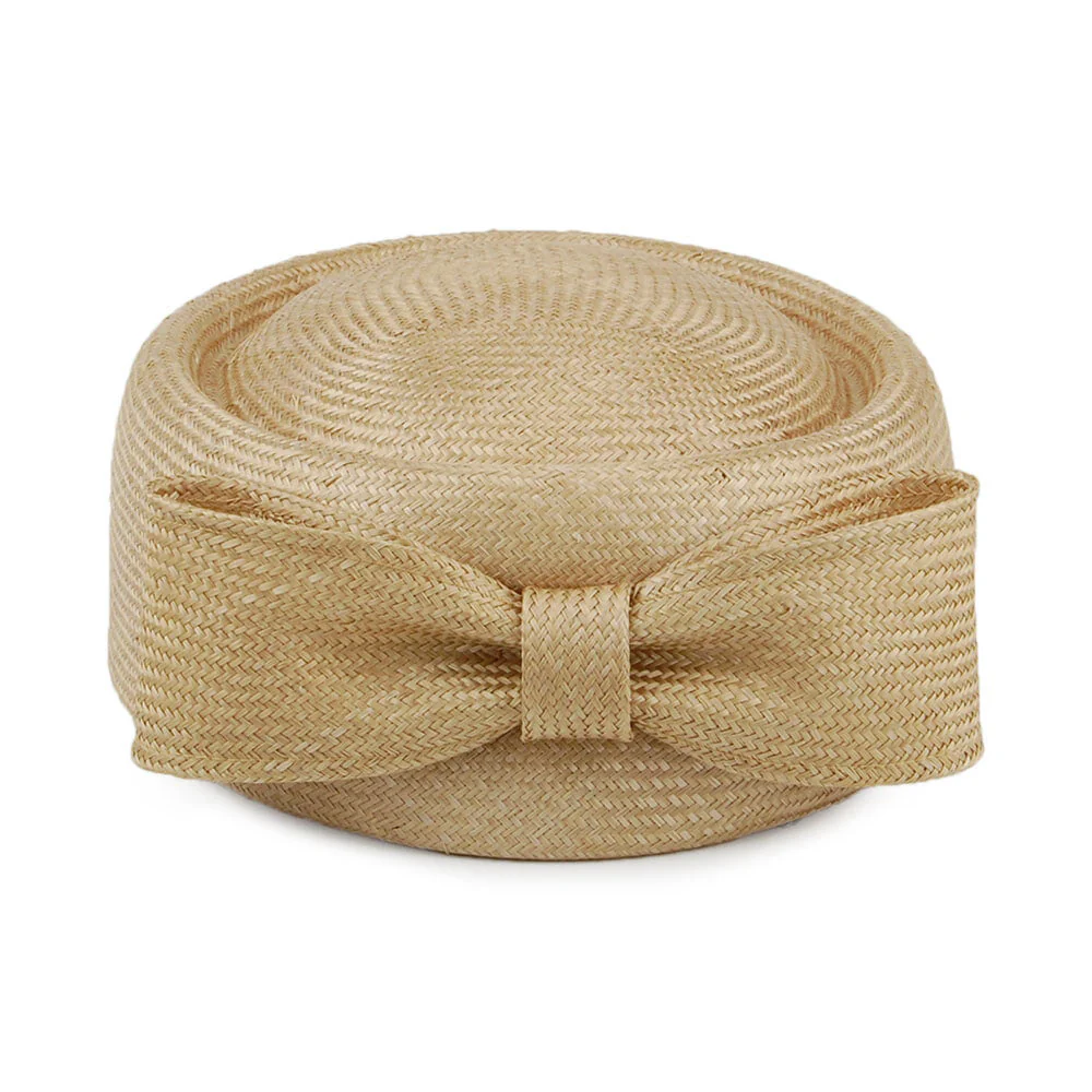 Whiteley Jackie O Pillbox Hut aus Stroh - Dunkles Beige - Image 2